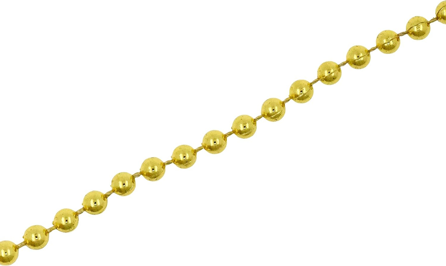 Mandala Crafts 4mm Faux Metallic Gold Pearl Beads Roll - 44 Yards Strand of Fake Pearls Chain Garlands Spool String for Christmas Tree, Wedding, Party, Vases, DIY Decoration
