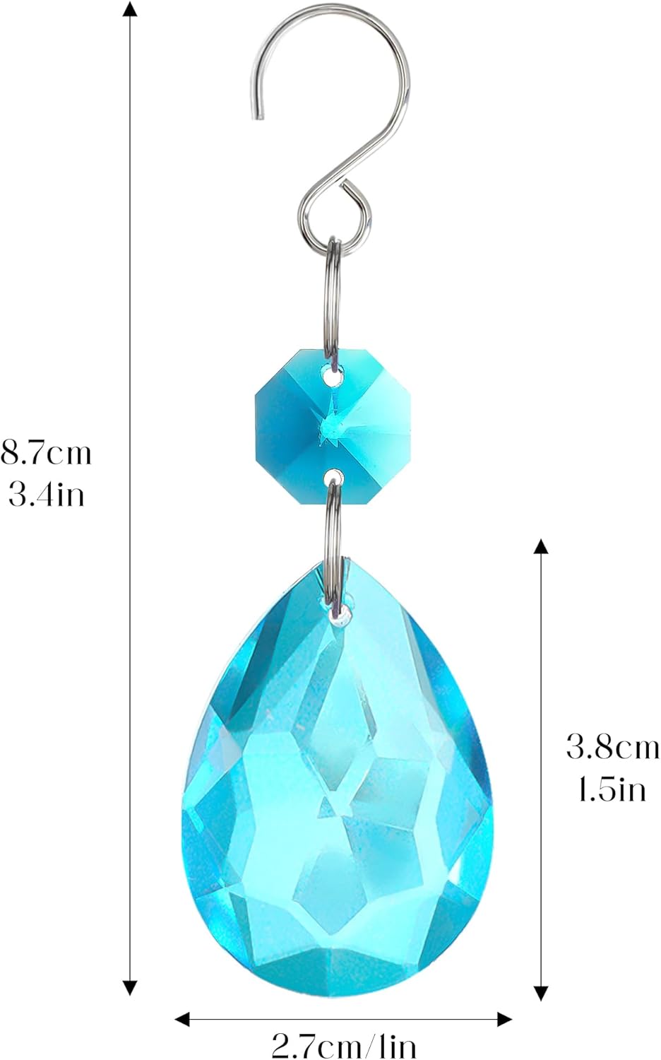 H&D HYALINE & DORA 3Inch Crystal Suncatcher Bauhinia Prisms Pendants 10Pcs Chandelier Crystals Replacement Hanging Sun Catcher Beads for DIY Arts Crafts Decor (Lake Blue)