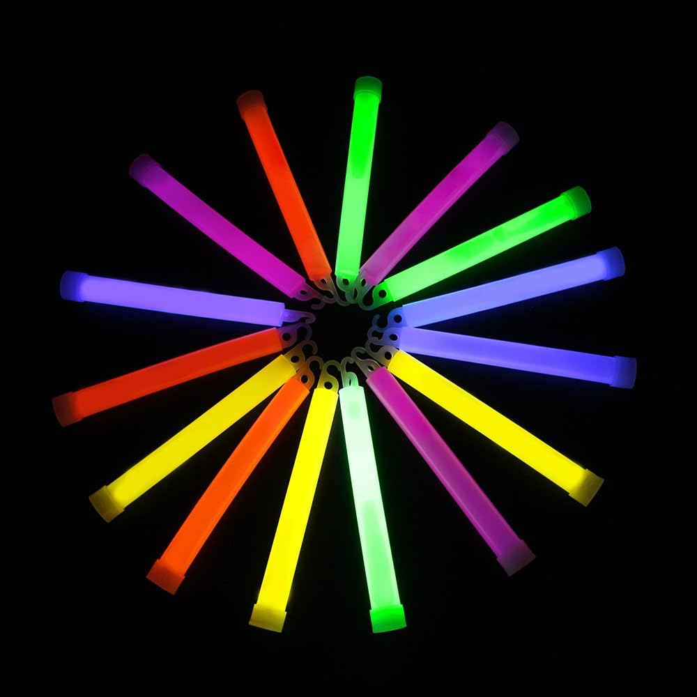 novelinks 50 Pcs 6'' Premium Glow Sticks Bulk - Ultra Bright Large Glow Necklaces Light up Glow in The Dark , Emergency Glow Sticks, Long-lasting Lighting Waterproof(Blue)