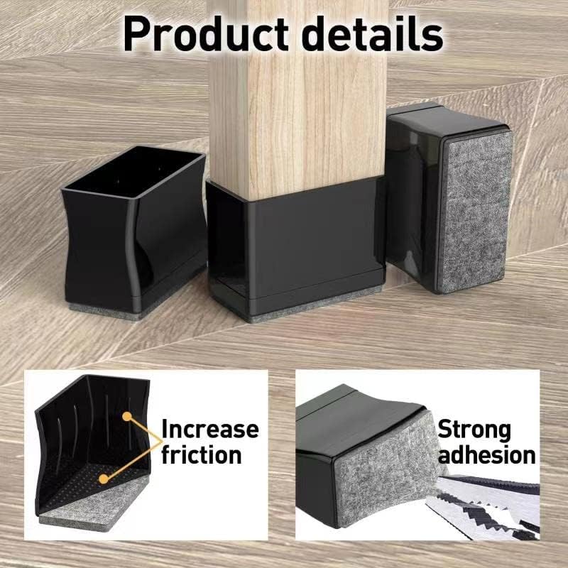 1" x 2" Rectangle Chair Leg Protectors for Hardwood Floors. - Image 3