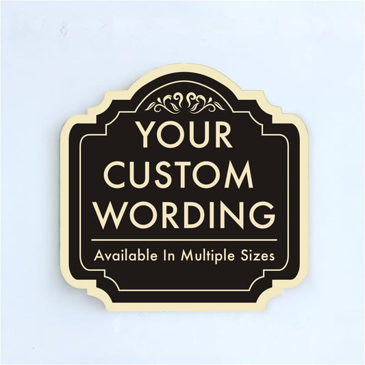Custom Decorative Outdoor Metal Sign - Personalized Aluminum - Design 2 Black Charcoal 24x24 In - Waterproof Made In USA