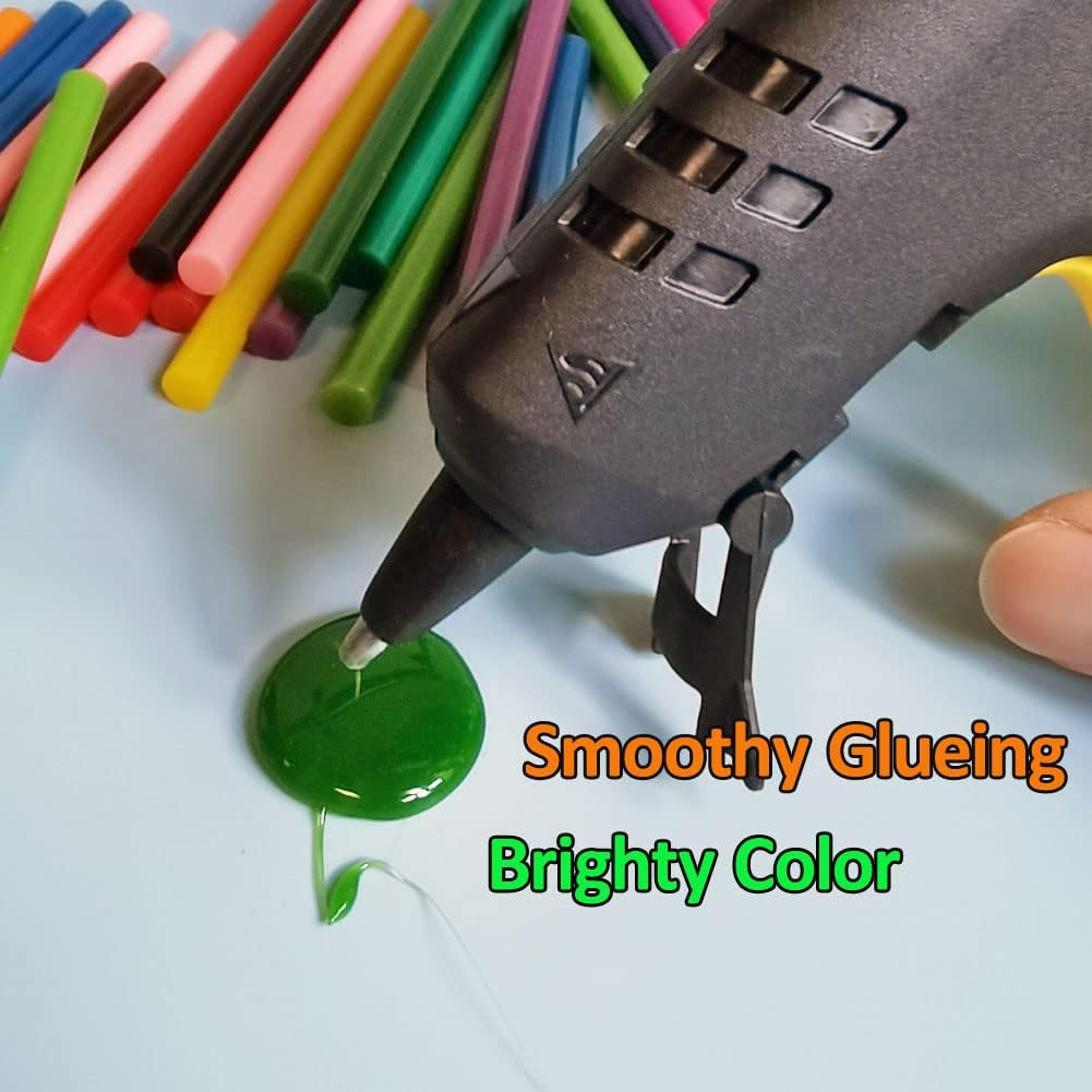 Colored Hot Glue Sticks for Hot Glue Gun 15 Colors 75 Pcs 7* 100mm Full Size Opaque Color Mini Hot Glue Sticks Hot Melt Glue Gun Stick Bulk Purple Black Yellow Pink Red Purple for DIY Art Craft Repair