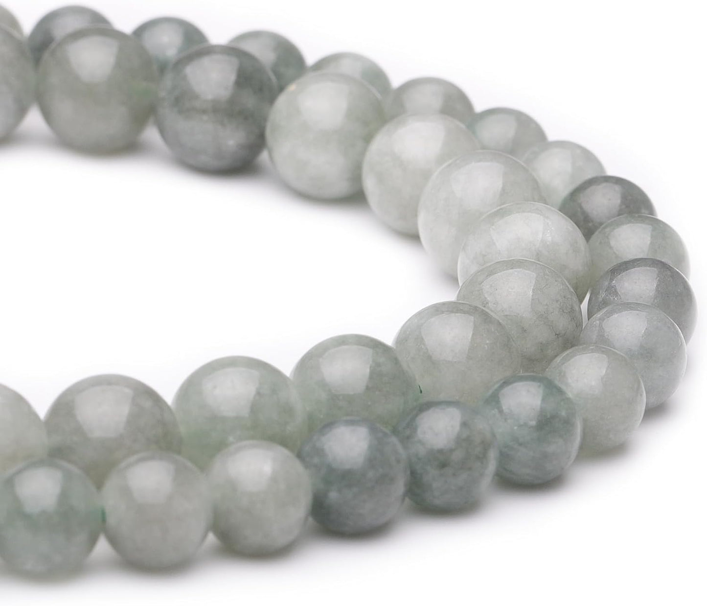 8mm Natural Stone Beads for Jewelry Making,Burmese Jade Polished Smooth Round Gemstone Beads for Bracelet Necklace 15 Inch