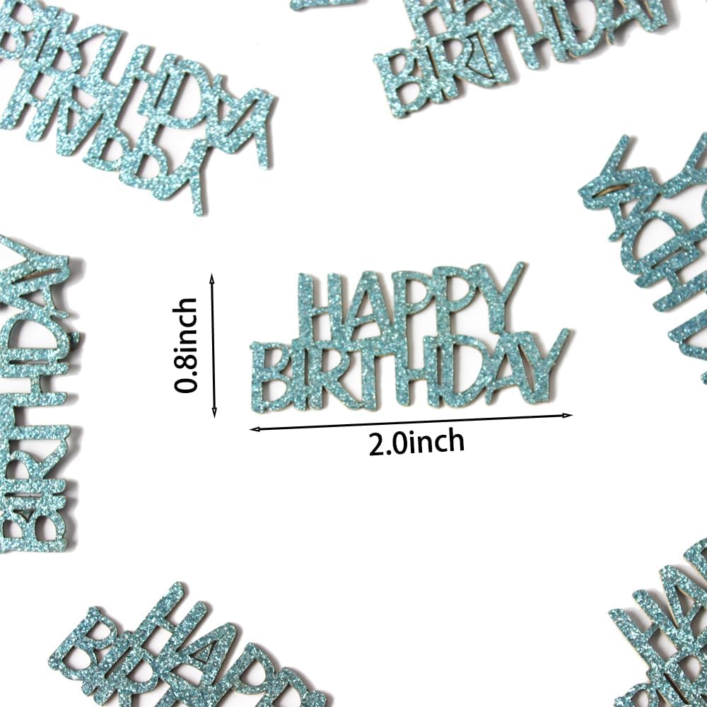 Blue Happy Birthday Confetti Birthday Table Decorations Baby Blue Glitter Table Scatters for Kids Boy Birthday Party Supplies 100PC