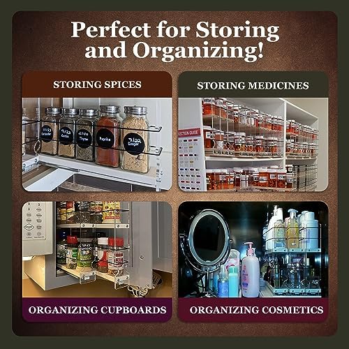 Vertical Spice - Narrow Pullout Spice Rack - Sliding Drawer for Kitchen Organization - Pantry Organizers and Storage - 2 Drawers & 2 Tiers - 20 Spice Jar Capacity (4.6" W x 10.75" H x 10.6" D, Cream) - Image 3