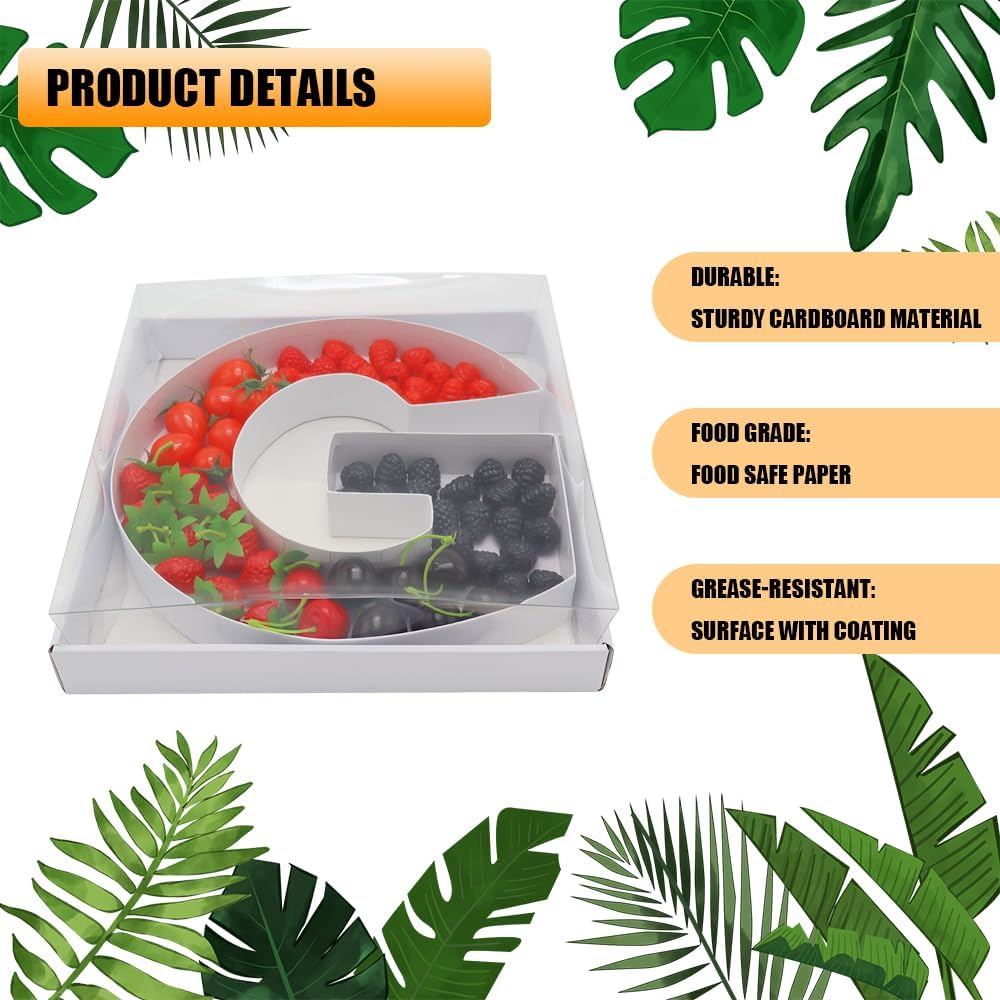 12" Fillable Cardboard Letter Charcuterie Gift Cupcake Box With Cover Sweets Packaging (G)