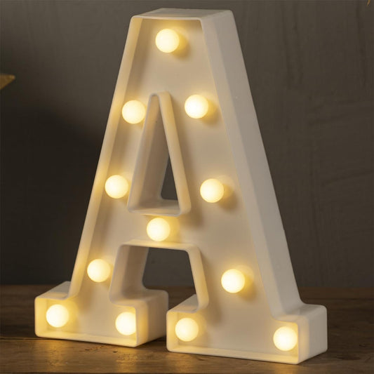 HXWEIYE Light Up Letters A, LED Marquee Letters Lights Sign 26 Alphabet and 10 Number Big Light Letter for Party Birthday Bar Battery Powered Christmas Decor Letter Lights (Warm White)