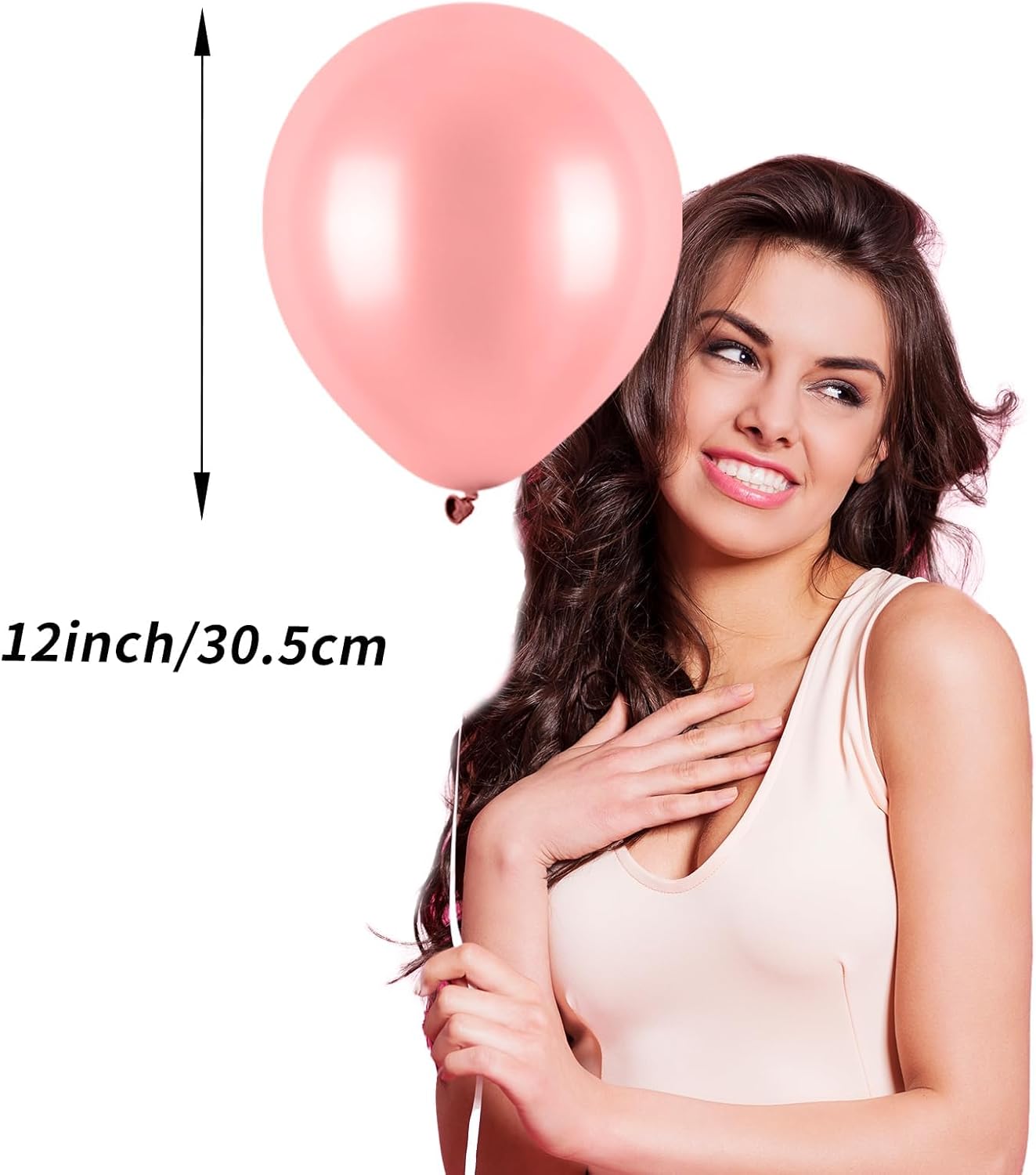 Rose Gold and Pink Balloons, Blush Pink Metallic Rose Gold Balloons Retro Pink Pastel Pink Rose Gold Confetti Balloons For Girls Birthday Party Boho Wedding Anniversary Party Decorations