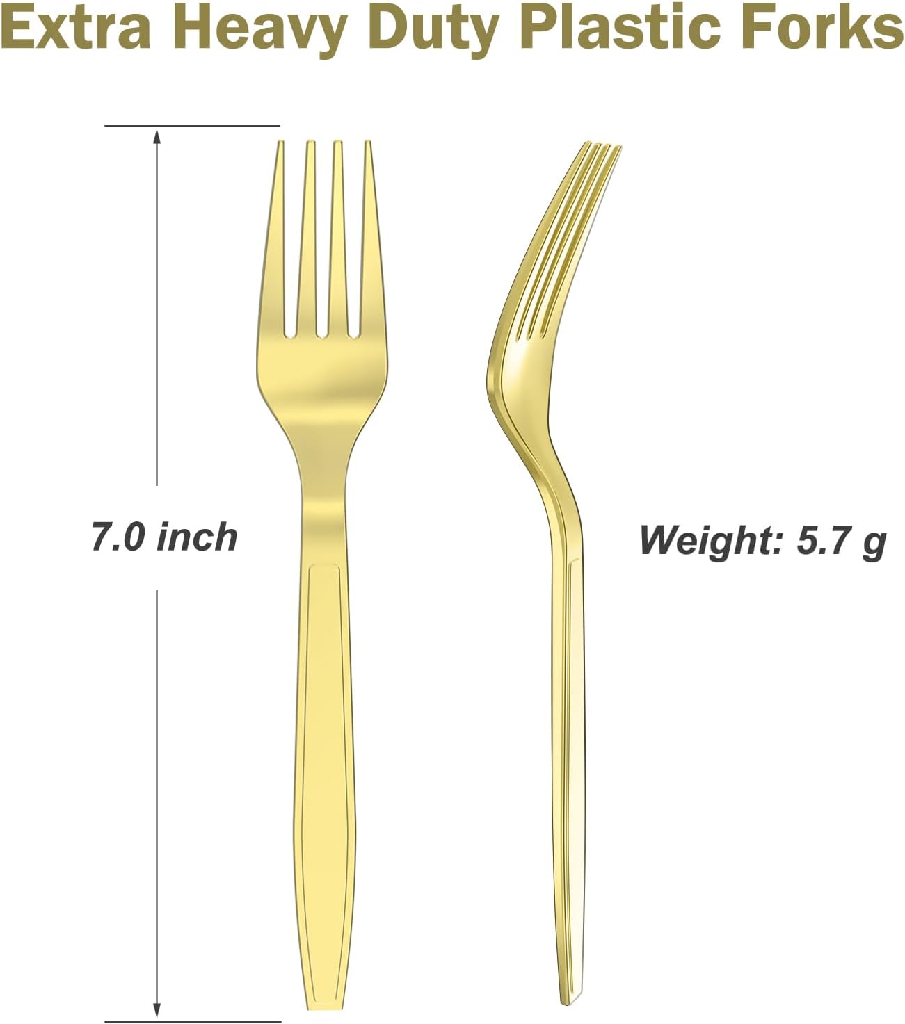 360 Count Extra Heavy Duty Gold Plastic Forks Disposable, BPA-Free, Heat Resistant, Solid and Durable Disposable Forks Bulk, Premium Plastic Forks heavy duty for Party Supply