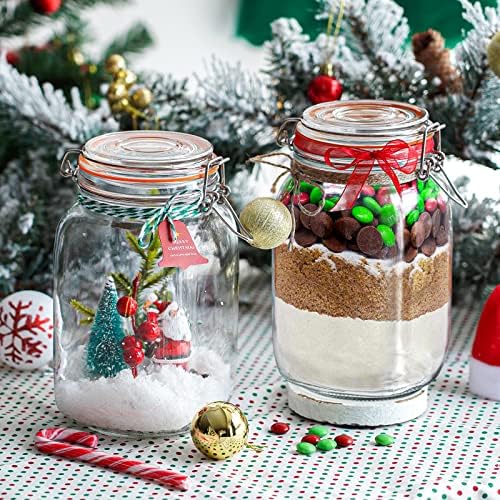Qianfenie 50 oz Glass Jars with Airtight Lids, Wide Mouth Mason Jars, 4 Pc - Image 3