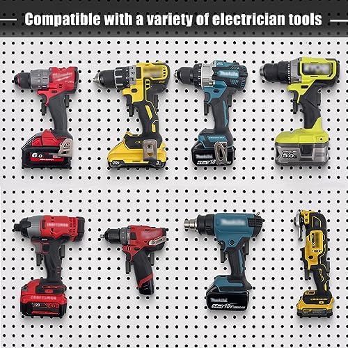 2pcs Power Tool Organizer,Heavy Duty Pegboard Wall Organizer,Stainless Steel, Electric Drill Storage Rack,Perfect for Storage Garages, Homes, Sheds, Workshops, Backyard Shops, etc - Image 5