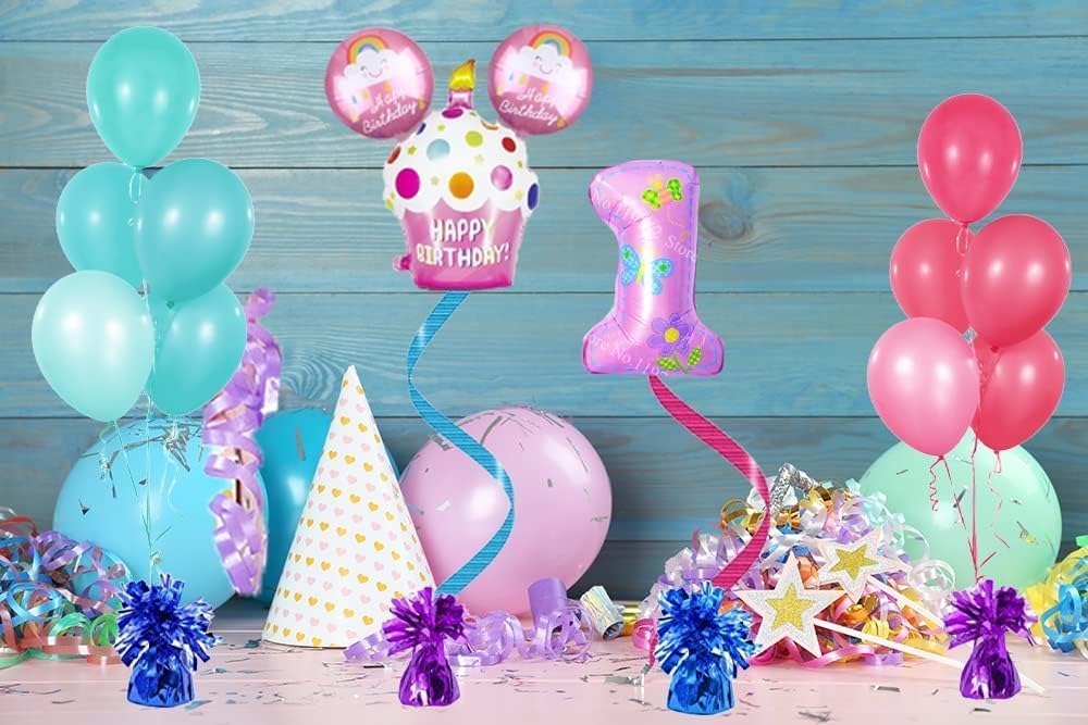 Metallic Balloon Weights, Birthday Party Favors, Novelty and Gag Gifts, 5.5" Inches, 6-Pack (Red)