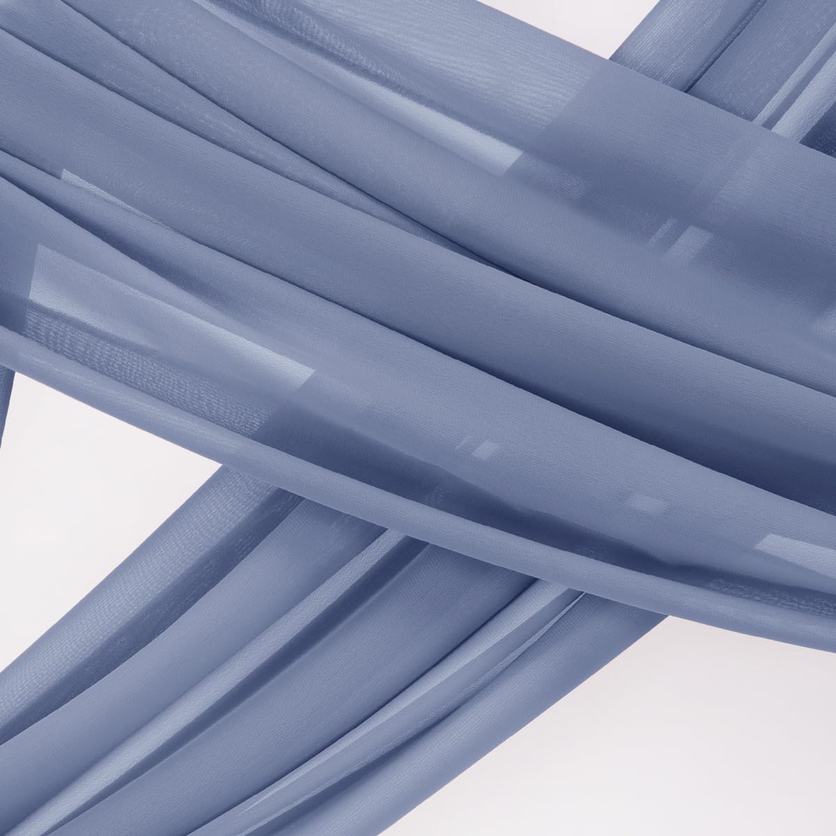 Socomi Wedding Arch Draping Fabric 3 Panels 29" x 19Ft Dusty Blue Sheer Chiffon Curtain Drapes 6 Yards for Wedding Ceremony Birthday Party Decoration