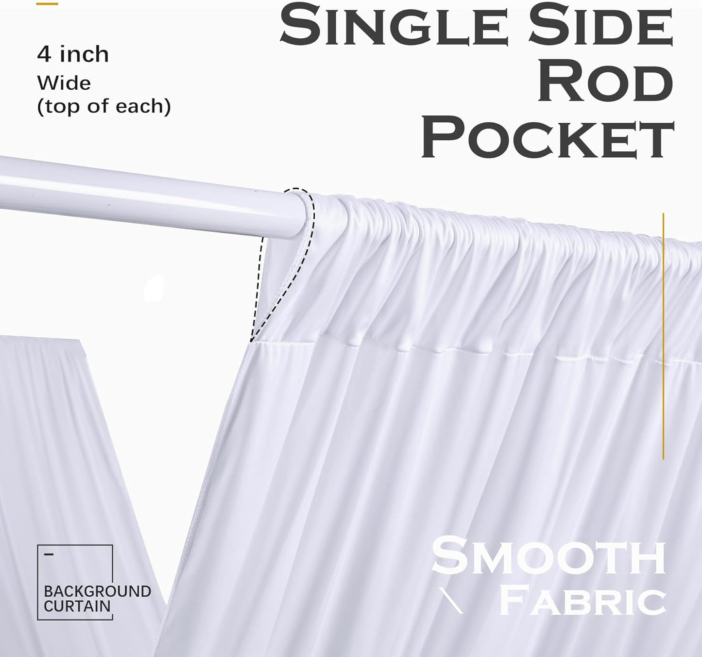 PartyVillage 2 Panels 5ftx30ft White Ceiling Drapes for Wedding Parties – 30 FT Extra Long Thick Polyester Wrinkle-Free Drapery Tent Decor Decorations for Birthday Party Ceremony Stage Swag