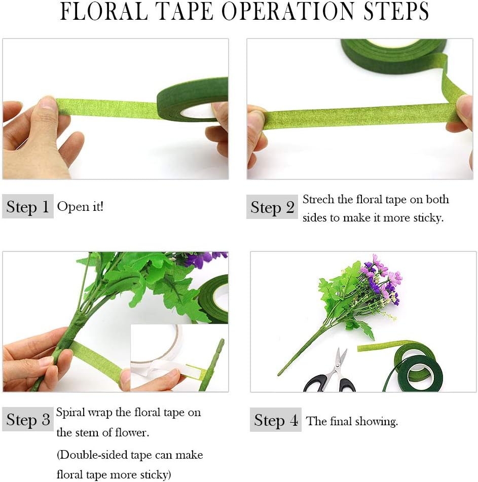 Floral Arrangement Kit,17 Pieces Flower Tools Include Floral Wire Cutter Scissor Floral Tape 22 Gauge Paddle Wire 26 Gauge Stem Wire Pearl Corsage Pin Bouquet Wrap Florist