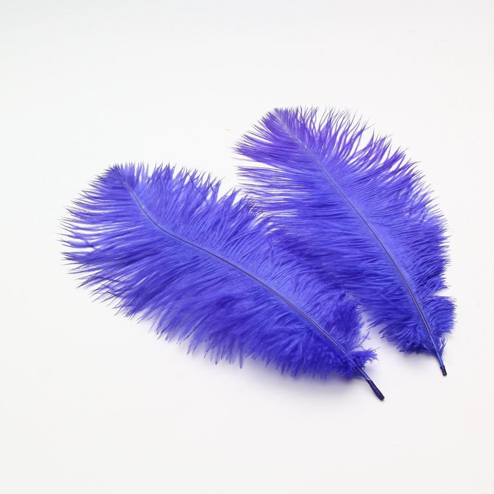 Sowder 14-16inch(35-40cm) Feathers Plume for Wedding Centerpieces Home Decoration Pack of 10pcs(Royal Blue)
