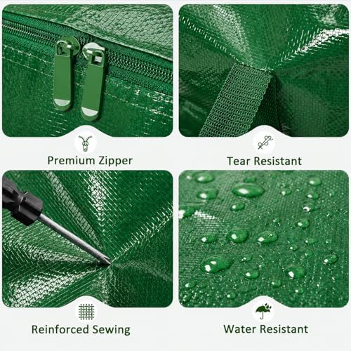 Songrey Extra Large Heavy Duty Moving Bags, 4 Pack, Dark Green - Image 3