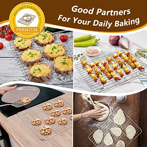 P&P CHEF Stainless Steel Baking Sheet with Rack Set for Cookie, 12.5 Inch - Image 5