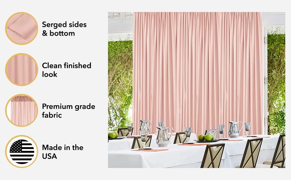 AK TRADING CO. 10 feet x 8 feet IFR Polyester Backdrop Drapes Curtains Panels with Rod Pockets - Wedding Ceremony Party Home Window Decorations - Brown