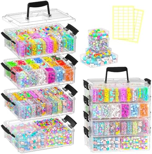 Bead Storage Organizer, 76 Small Containers and Lids, 4 Sizes - Image 2