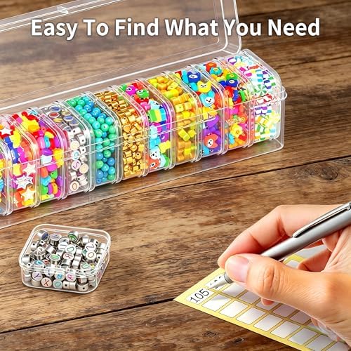 Bead Organizer Box, 13 Pcs Compartments Clear Plastic Storage Containers Set for Bracelet Making DIY, Jewelry, Small Parts - Image 5