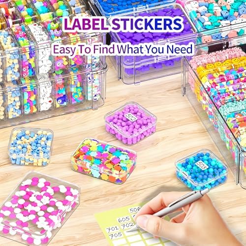 Bead Organizer Box 58 Pcs, 3-Tier Stackable Storage Box, and 3 Different Container Sizes Small Plastic Containers with Lids, Portability, Clear Organizers for Jewelry DIY Craft Storage - Image 4