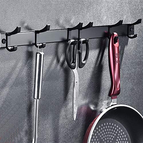 Coat Rack Wall Mount 2 Pcs,Black Wall Coat Rack with 6 Movable Hooks 42.5cm - Image 4