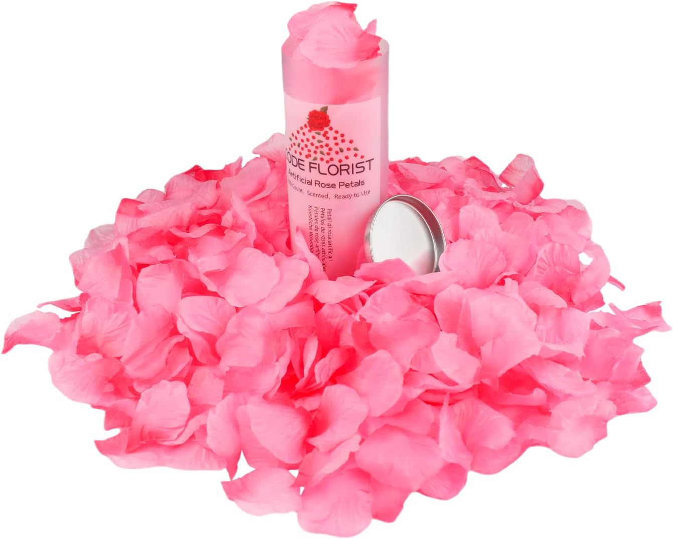 CODE FLORIST 1100 PCS Silk Rose Petals for Valentine's Day,Fake Rose Petals for Romantic Night,Wedding,Proposal Anniversary Flower Decorations(Separated,Scented,Light Pink&Hot Pink)