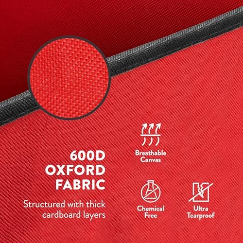 ZOBER Christmas Ornament Storage Box - Stores 128 3" Ornaments with Individual Trays - Tear Proof 600D Oxford Fabric - ornament organizer storage box, Durable Christmas Containers Holder - Red - Image 5