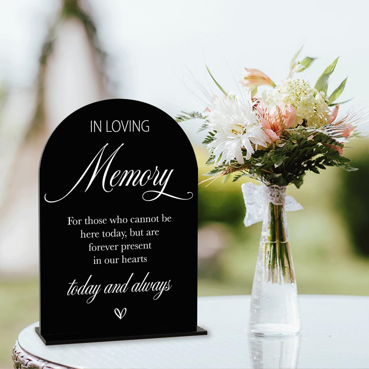 Black In Loving Memory Wedding Sign, In Memory Wedding Sign for Engagement Bridal Shower Decor fo Ceremony Reception, Weddings Acrylic Sign