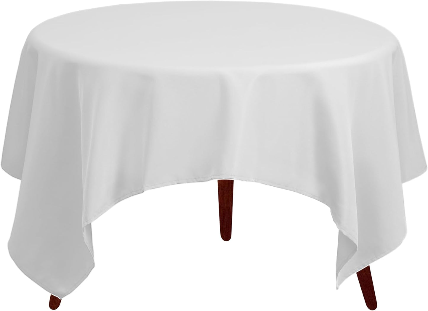 Gee Di Moda Square Tablecloth - 70 x 70 Inch White Table Cloth for Medium Square or Round Tables - Heavy Duty Washable Fabric - for Buffet Table, Holiday Party, Dinner, Wedding & Baby Shower