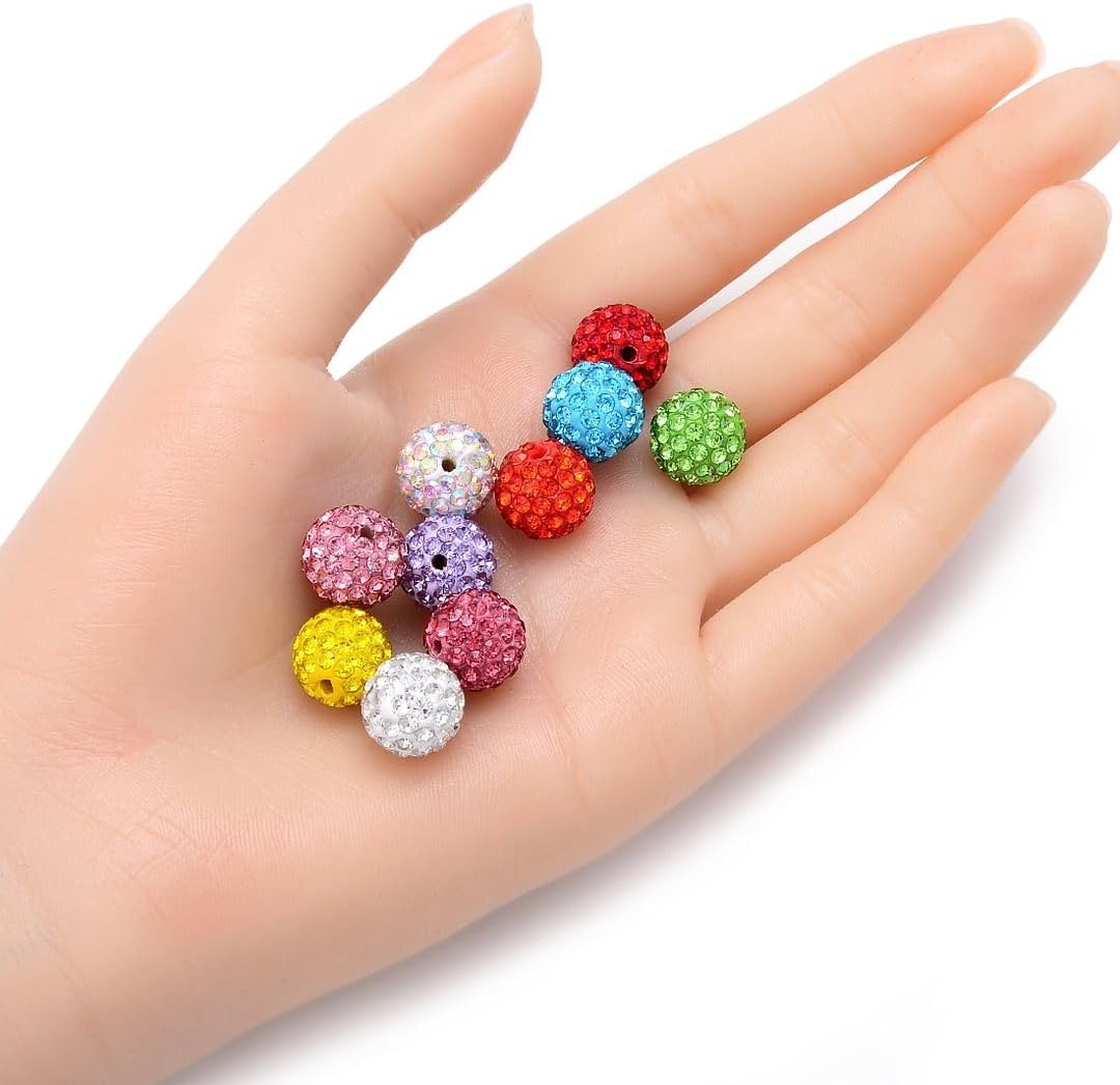 25pcs Adabele Grade A Suncatcher Crystal Rhinestone Pave Loose Beads 12mm Smoked Topaz Yellow Polymer Clay Disco Ball Spacers Compatible with Shamballa All Craft Jewelry Making DB12-51
