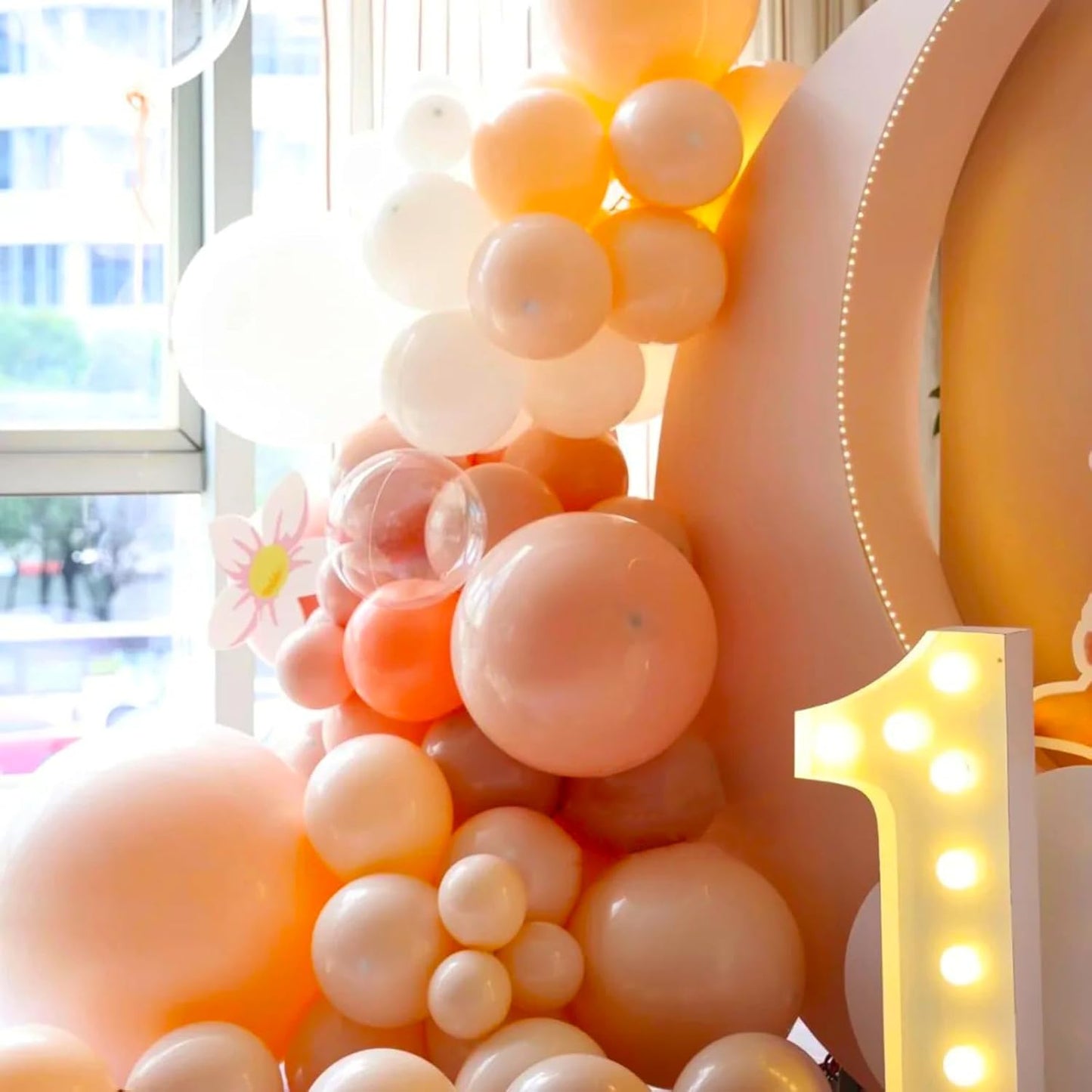 90pack Peach Balloons Different Size 18/12/10/5 Inch Peach Balloon Garland Arch Kit for Graduation, Wedding, Birthday, Princess Theme Party, Baby Shower, Anniversary Party Decorations