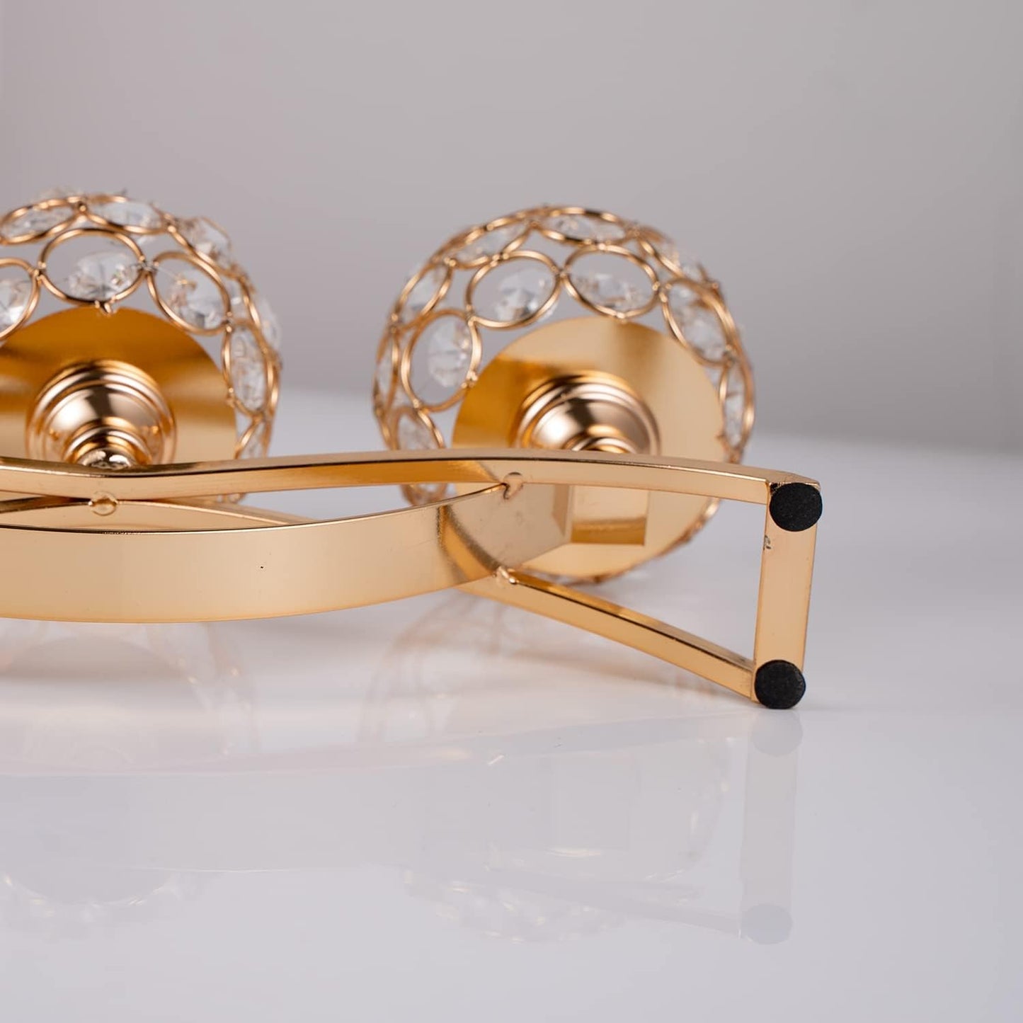 4Set Gold Crystal Candle Holders Decorative Candelabra for Wedding Centerpiece,Metal 3 Arms Candlesticks Holder Stand for Dining Table Living Room Home Decor, Party, Anniversary,Halloween,Christmas