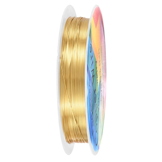 0.3 mm/28 Gauge Copper Wire for Jewelry Making, 49.2FT Copper Beading Craft Wire for Jewelry/Weaving/DIY Crafting/Planting, Color-Retaining [15M, KC-Gold]