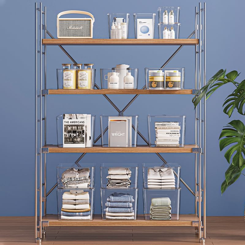 Clear plastic storage bins with LIDS,storage containers for snacks, cosmetics, books, dog food, Storage Organizer for Nursery，Kitchen, Living room,Bedroom, Bathroom, Office(clear, 2XL+2L) - Image 4