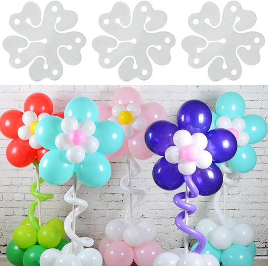 ROYALHOUSE Flower Balloon Clips Flower Shape Balloon Clips Holder 5 Balloon Clip for Party, Wedding, Baby Shower Decorations Reusable Connectors (Clear, Pack of 100)