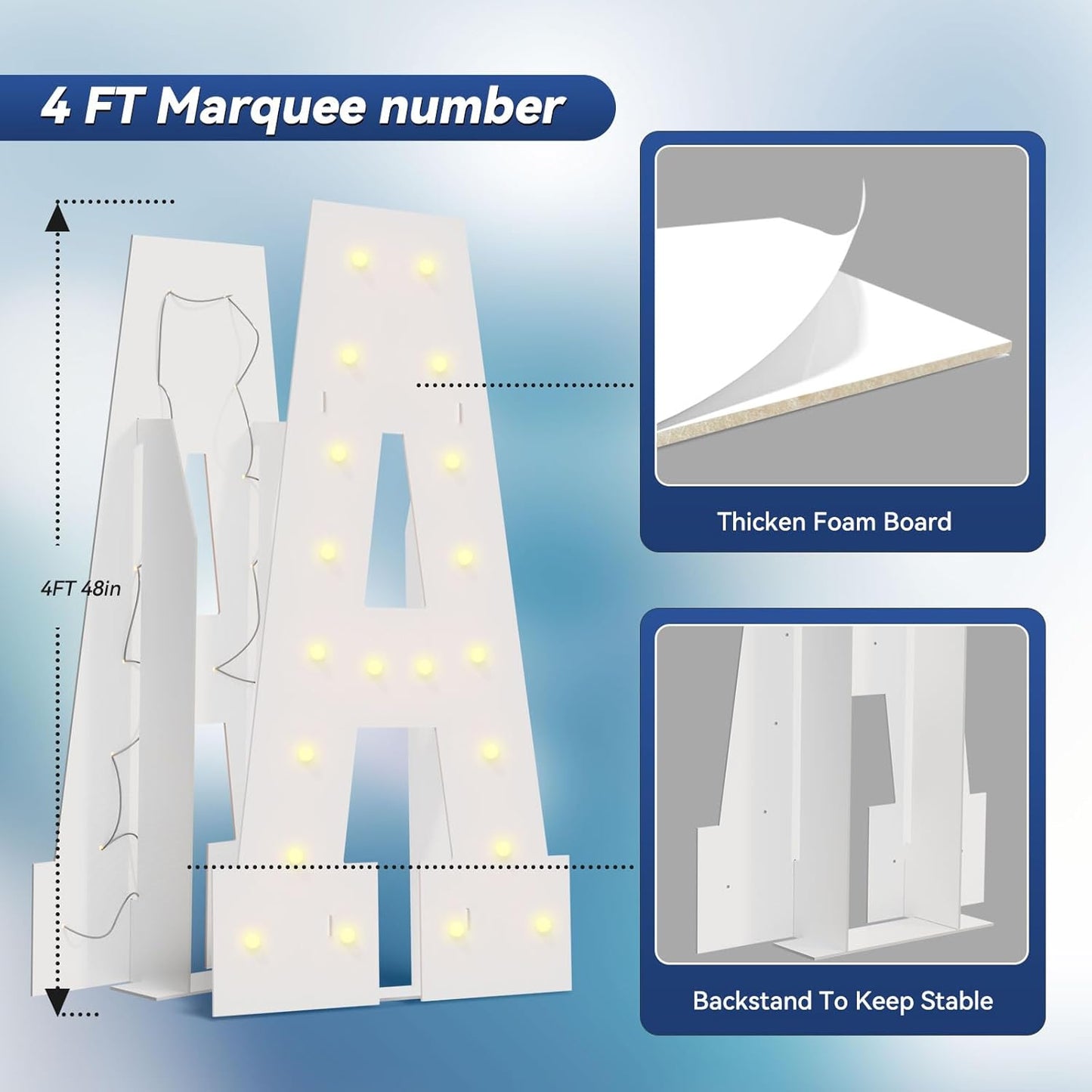 4FT Marquee Light Up Letters - Large Marquee Letters 4 Feet Tall for Birthday Party Decorations, Big Letter for Wedding Event Marry Me Baby Shower Bridal Shower, Letter Z