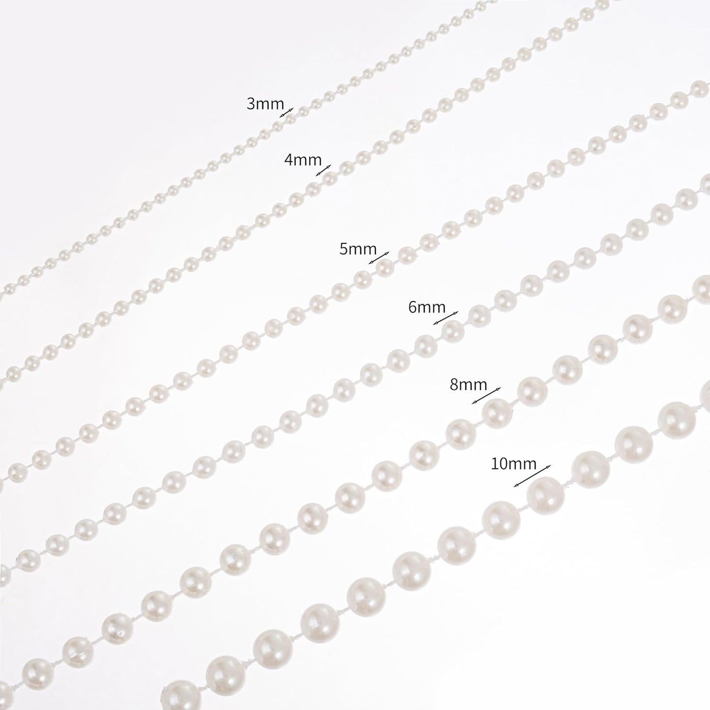 5mm Crafts Faux Pearl Beads Garland Pearl Bead Roll Strand of Pearls to Decorate Floral Centerpieces Wedding Party Favor Christmas Tree(99Feet Gold)