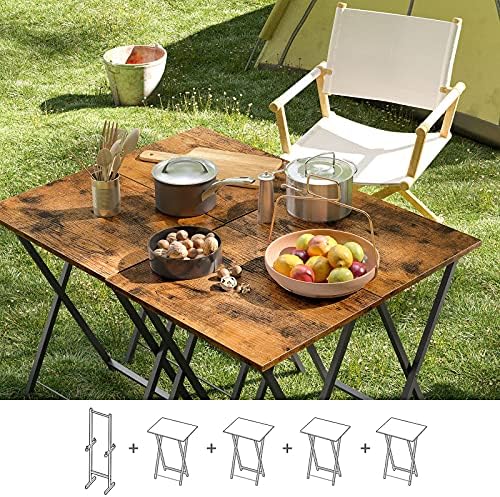 HOOBRO Folding TV Tray Tables, Set of 4 TV Trays with Storage Rack - Image 2