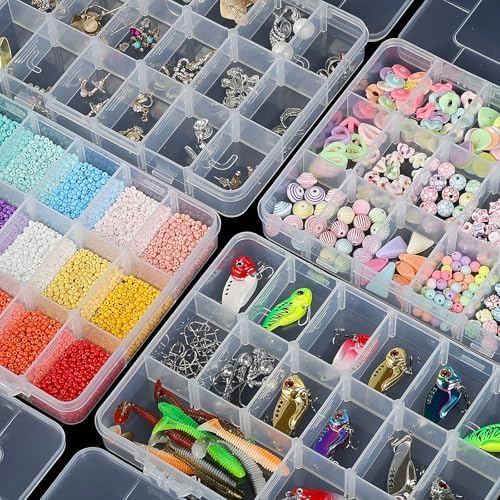 CGCG 3-Pack 18-Grid Clear Plastic Beads Organizer Box 7.9x5.8 - Image 4