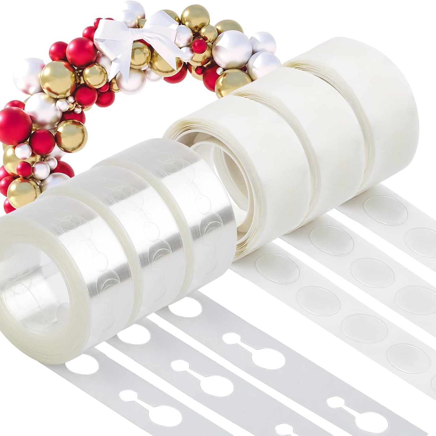 Balloon Arch Kit 49.2ft Balloon Tape & 300pcs Balloon Glue Point For Balloon Decorating Strip Kit For Party Graduation Wedding Birthday Baby Shower Decor