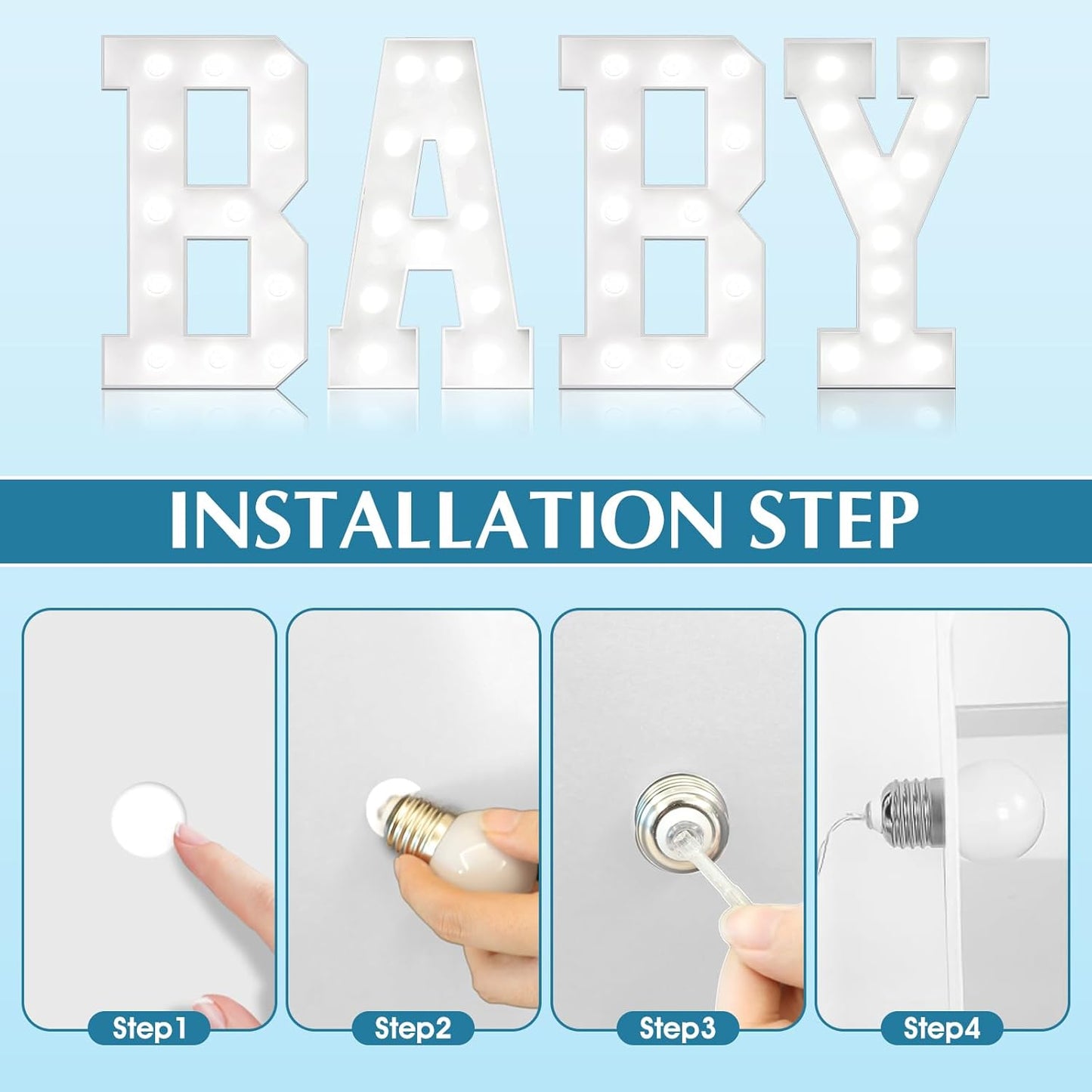 Ledido 4FT Marquee Light Up Letters, Cool White Light Up Letters Large Marquee Letter for Party Decorations, Mosaic Letter P for Balloons, Wedding Birthday Graduation Decor