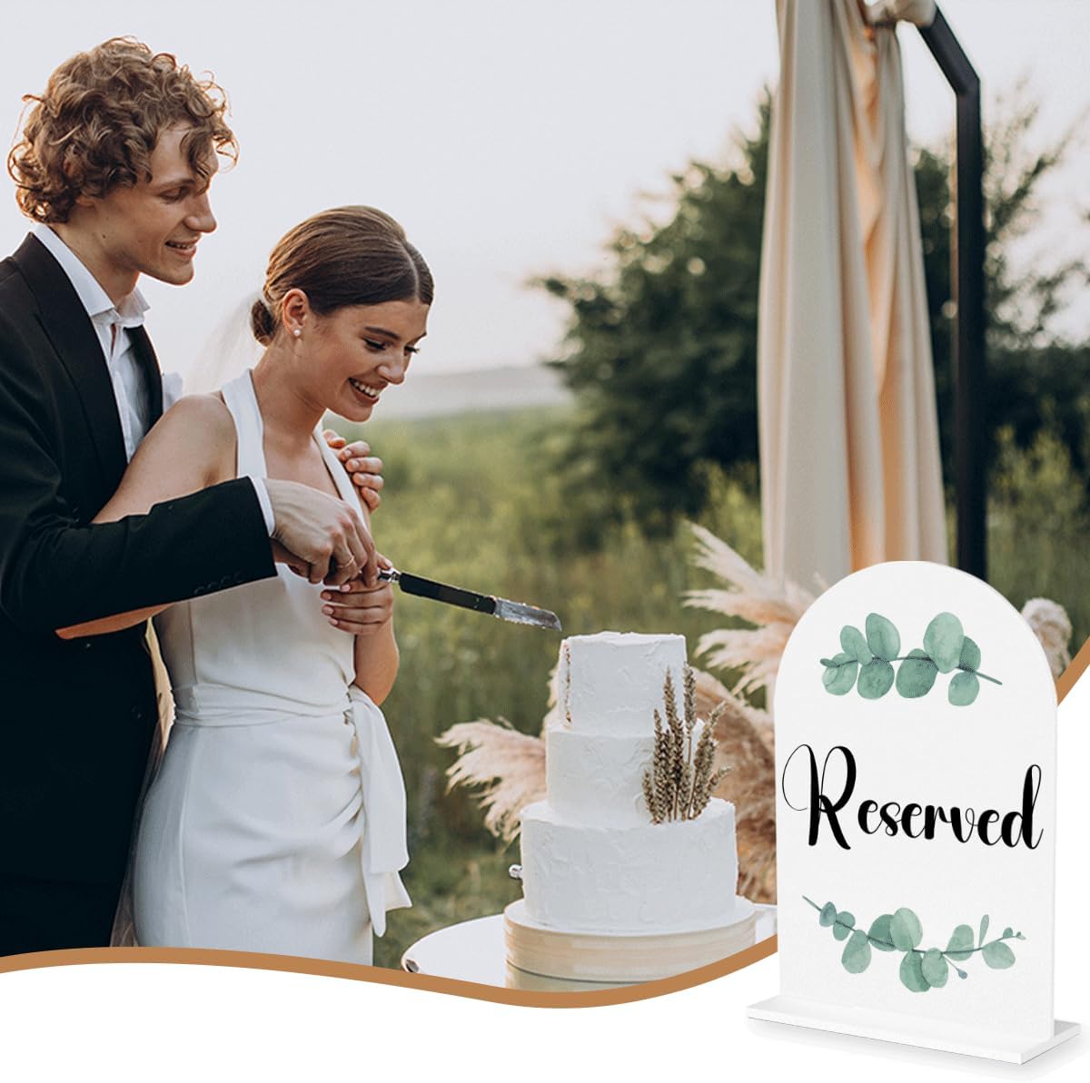 The Drinks are on Us Sign, Wedding Engagement Bridal Shower Party Decor for Reception Ceremony, Open Bar Signs, Weddings Table White Acrylic Sign