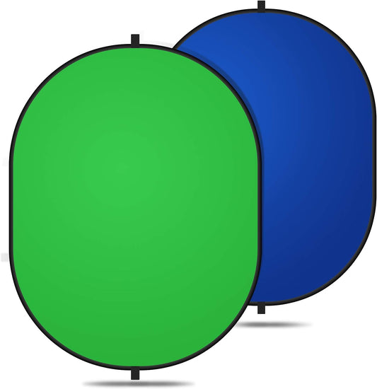 Yesker 5ft x 6.5ft Chromakey Backdrop, 2-in-1 Background Screen Green and Blue Screen, Foldable Backdrop for Photography, Gaming and Live Streaming