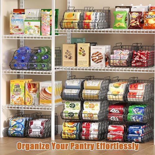 Sonyabecca 8 Pack Stackable Can Organizer for Pantry Cabinet Food Storage - Image 3