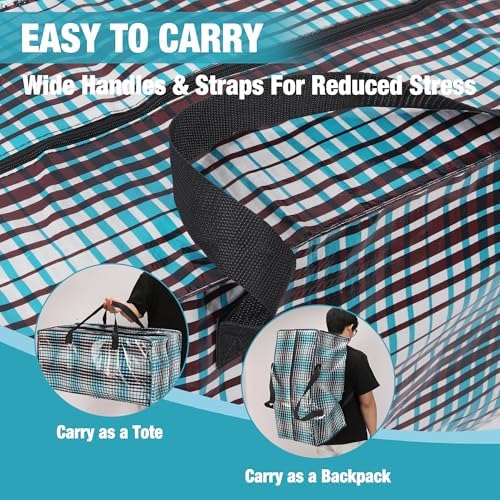 WORKPRO 6 Pack Extra Large Moving Bags with Backpack Straps & Handles - Image 3