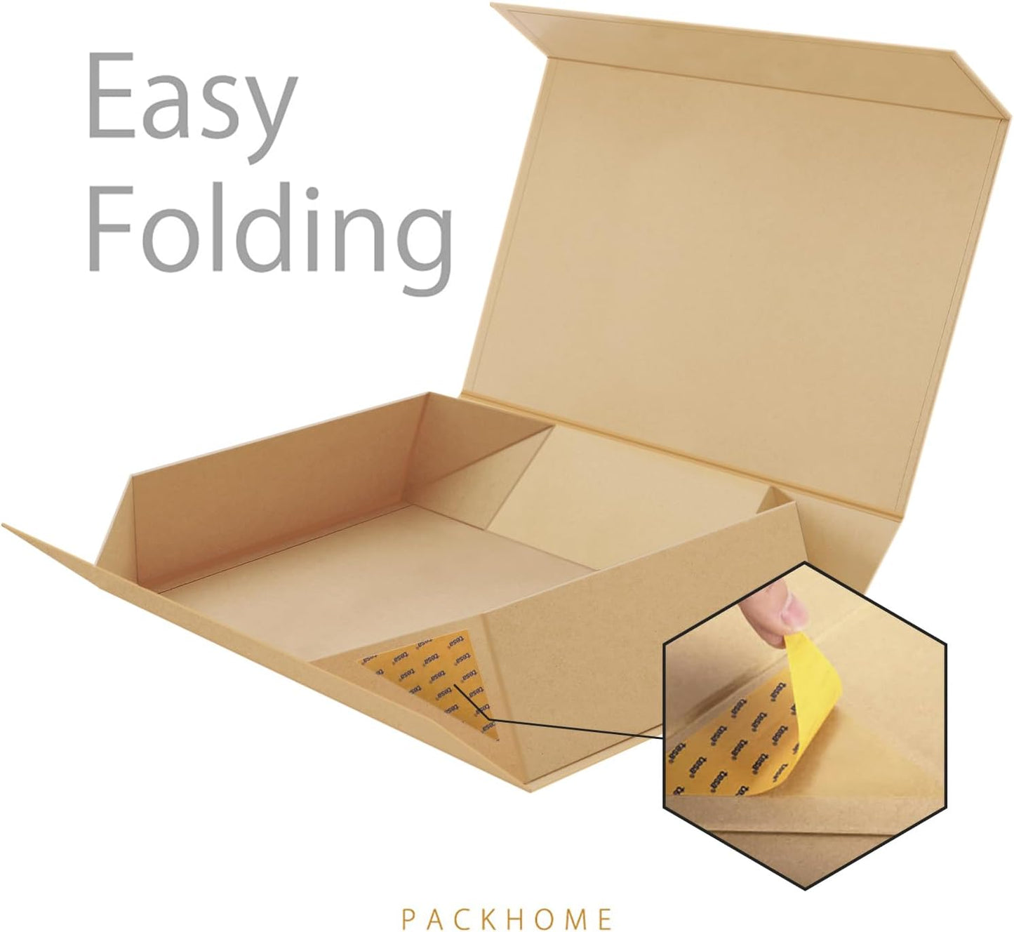 PACKHOME Extra Large Gift Box 17.5x11.3x4.3 Inches, Sturdy Shirt Box with Magnetic Lid for Clothes and Large Gifts (Kraft)