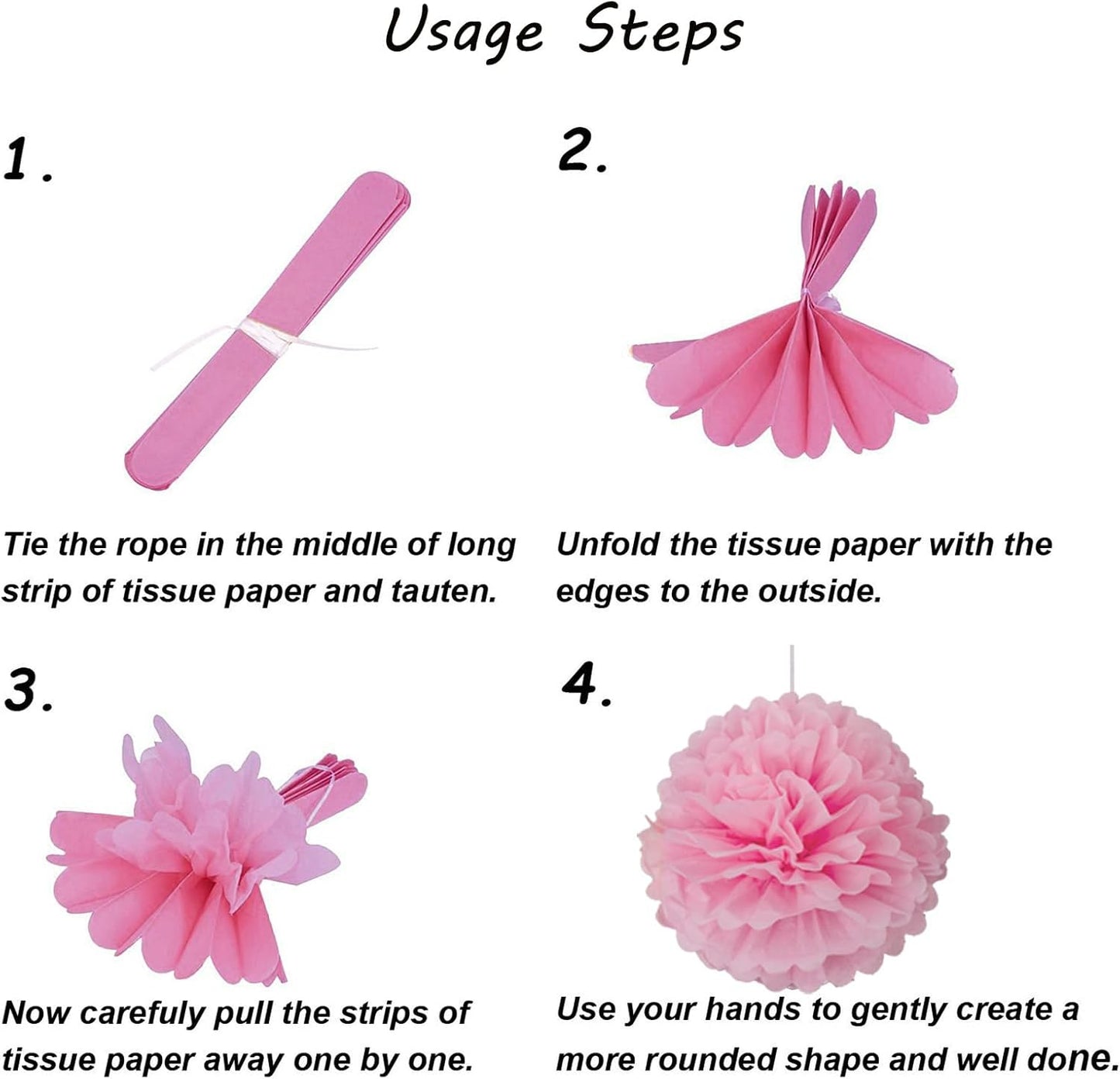Capesaro Orange Paper Pom Poms - Peach Tissue Pom Poms Decorations for Party Hanging Decor - 15 Piece Set