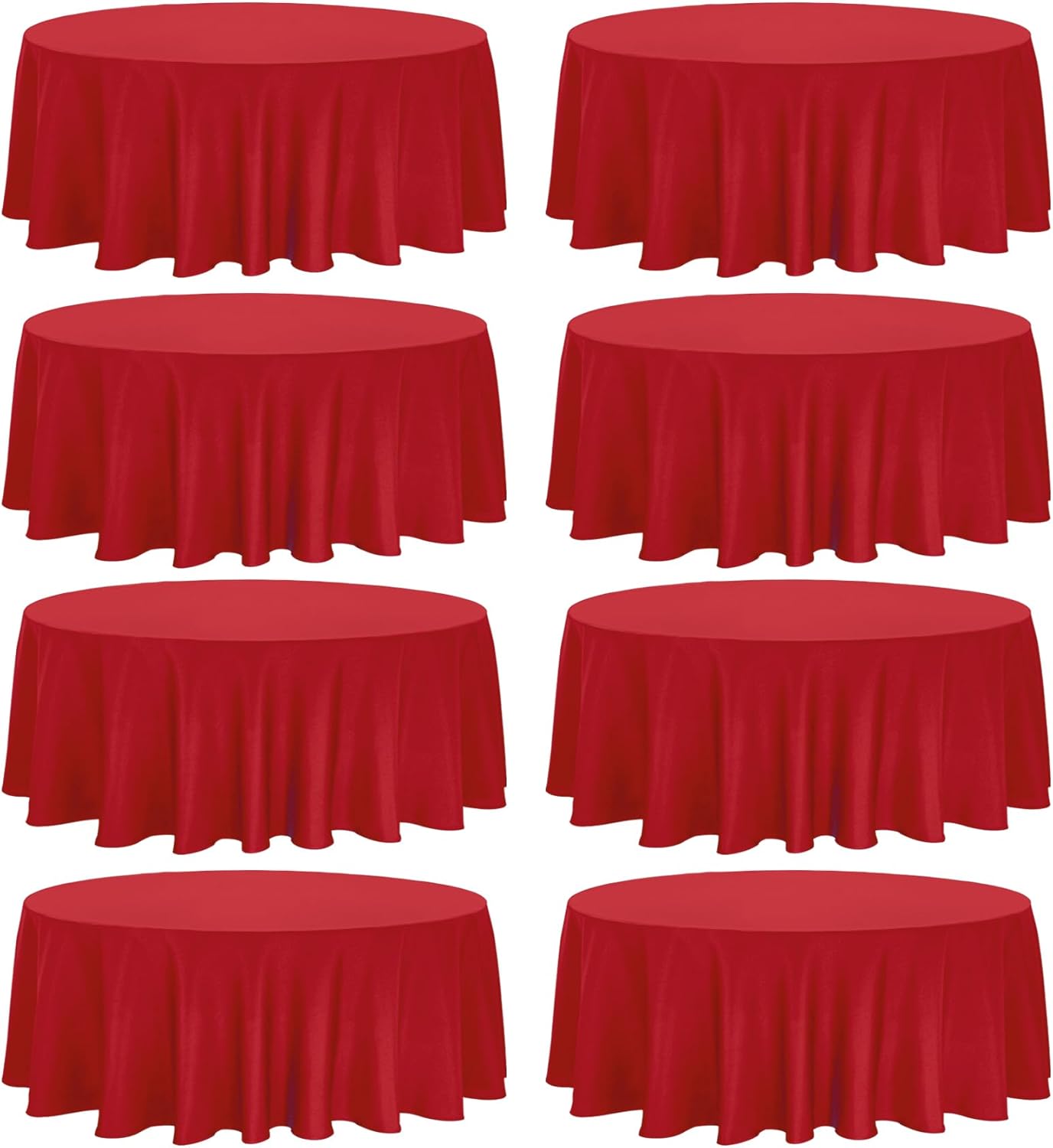 8 Pack Round Tablecloth 70 Inch Red Round Table Covers Bulk Washable Polyester Fabric Table Clothes for Wedding Party Reception Banquet Buffet Restaurant (Red, 70 Inch)